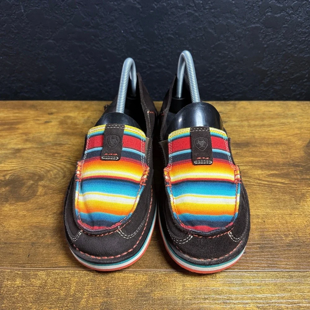 Ariat Cruiser 10021153 Brown Serape Leather Textile Loafer Shoes Womens Size 8B